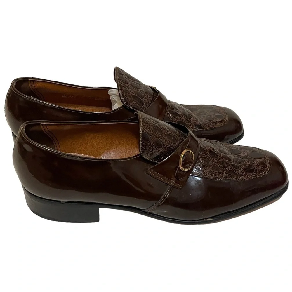 Mens RAND Patent Leather Slip On Loafers Dress Shoes - Picture 4 of 8